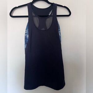 lululemon athletica Blue Tank with Blue Tie-Dye Side Panels